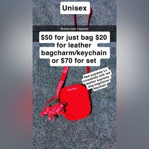 Supreme Red Crossbody Bag with Keychain